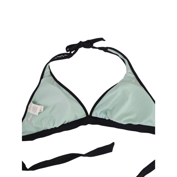 Nike Triangle Bikini Top Womens 14 Black White Stripe Tie Back Removable Pads - Picture 3 of 7